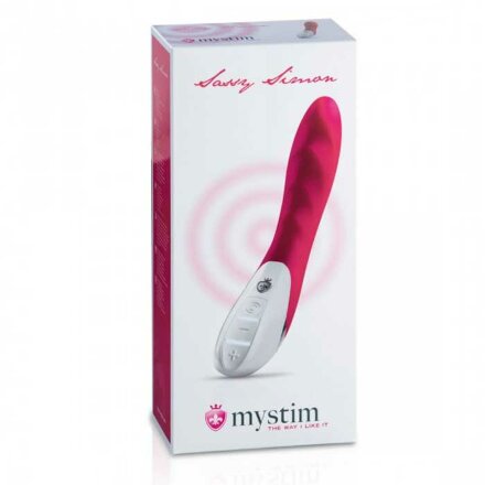 Ярко-розовый вибратор Mystim Sassy Simon - 27 см. 