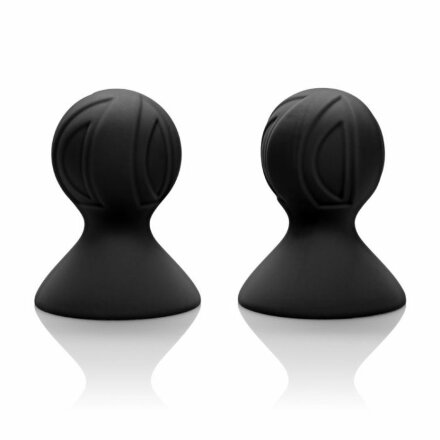 Чёрные насадки-присоски на соски Nipple Play Silicone Pro Nipple Suckers 