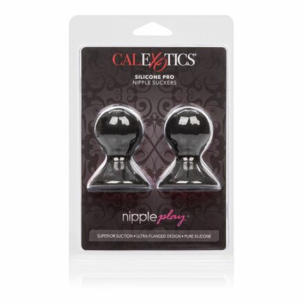 Чёрные насадки-присоски на соски Nipple Play Silicone Pro Nipple Suckers 