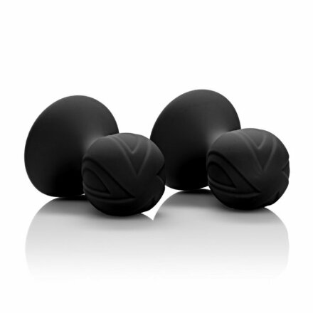 Чёрные насадки-присоски на соски Nipple Play Silicone Pro Nipple Suckers 
