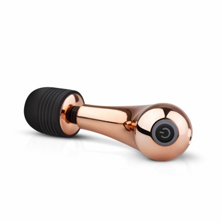Золотисто-черный мини-вибратор Mini Curve Massager - 13 см. 