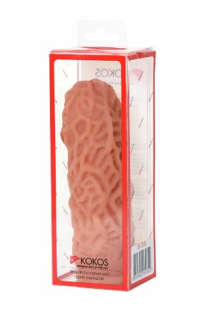 Телесная реалистичная насадка KOKOS Extreme Sleeve 12 с дополнительной стимуляцией - 12,7 см. 