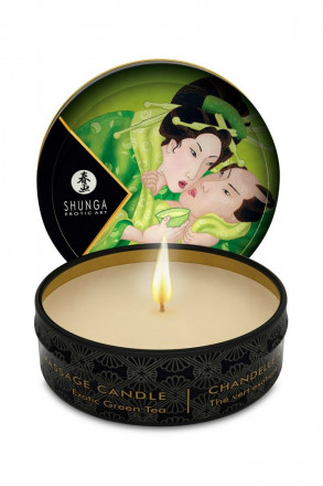 Массажная свеча Exotic Green Tea с ароматом зелёного чая - 30 мл. 