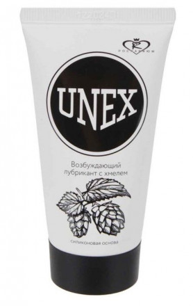 Возбуждающий лубрикант с хмелем на силиконовой основе Unex - 50 мл. 