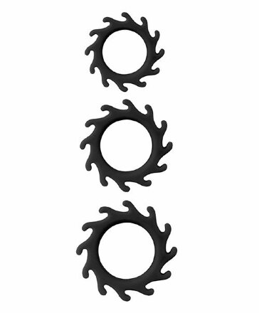 Набор из 3 эрекционных колец MENZSTUFF BUZZ SAW COCK RING SET 