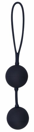 Черные вагинальные шарики с петлёй Black Velvets 