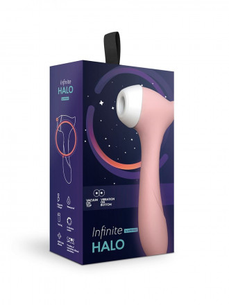 Персиковый вакуумный бесконтактный стимулятор клитора и вибратор Halo 