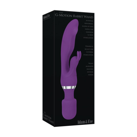 Фиолетовый двусторонний вибростимулятор G Motion Rabbit Wand - 25,4 см. 