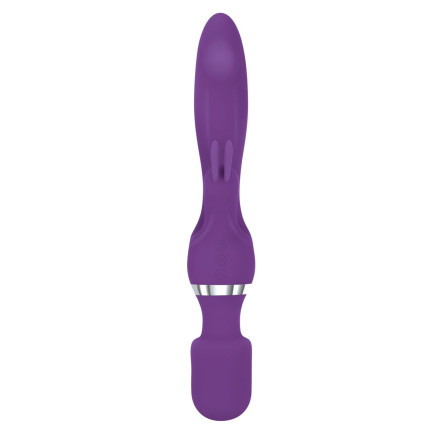 Фиолетовый двусторонний вибростимулятор G Motion Rabbit Wand - 25,4 см. 