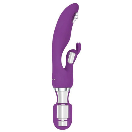 Фиолетовый двусторонний вибростимулятор G Motion Rabbit Wand - 25,4 см. 