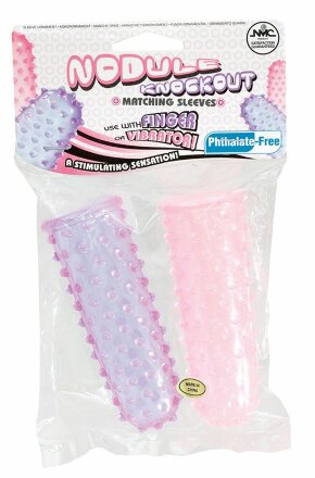 Набор из 2 пупырчатых насадок на пальцы FINGER SLEEVES PURPLE/PINK 