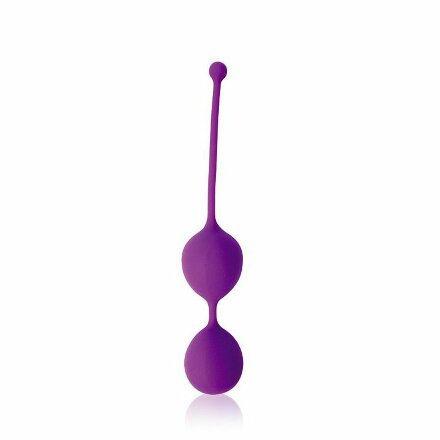Фиолетовые двойные вагинальные шарики Cosmo с хвостиком для извлечения 