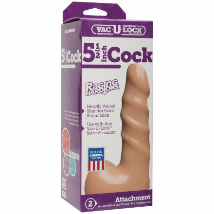 Рельефная анальная насадка Vac-U-Lock 5.5&quot; Raging Hard-On Cock - 13,5 см. 