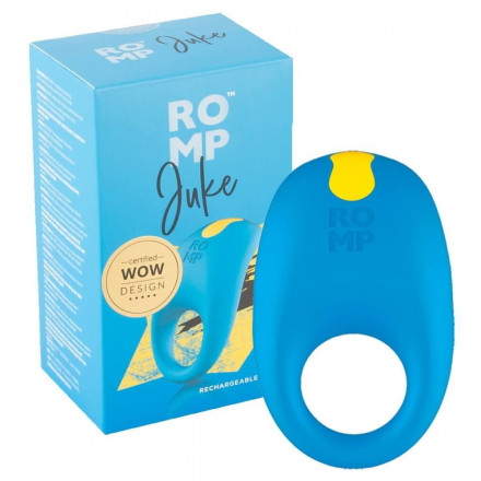 Синее эрекционное виброкольцо Romp Juke 