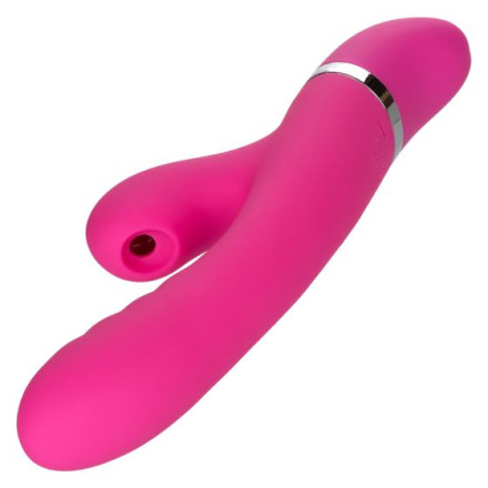 Розовый вибратор-кролик Foreplay Frenzy Pucker с функцией вакуума 