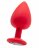 Красная анальная пробка OUCH! Extra Large Diamond Butt Plug с кристаллом - 9,3 см. 