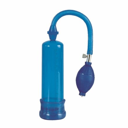 Синяя вакуумная помпа Head Coach Penis Pump  