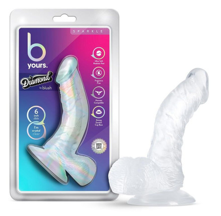 Прозрачный фаллоимитатор-реалистик Sparkle - 16,5 см. 
