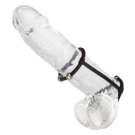 Черная клетка на пенис с бусинами Steel Beaded Silicone Enhancer Cage 
