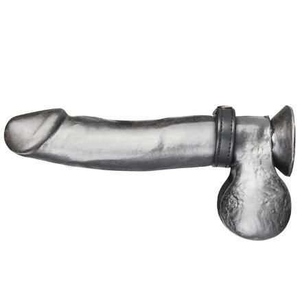 Кольцо на пенис из искусственной кожи на клепках SNAP COCK RING 