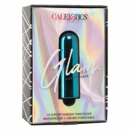 Бирюзовая перезаряжаемая вибропуля Glam 