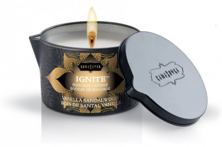 Массажная свеча Ignite Vanilla Sandalwood с ароматом ванили и сандала - 170 гр. 