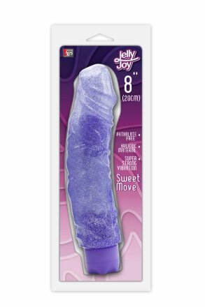 Фиолетовый водонепроницаемый вибратор JELLY JOY SWEET MOVE MULTI-SPEED VIBE - 20 см. 