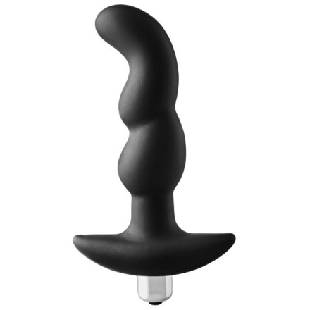 Черная вибропробка для простаты FantASStic Vibrating Prostate Plug - 14,5 см. 