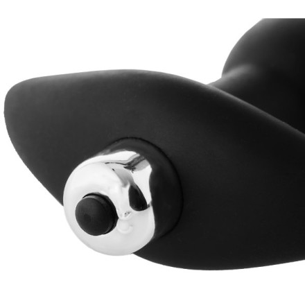 Черная вибропробка для простаты FantASStic Vibrating Prostate Plug - 14,5 см. 