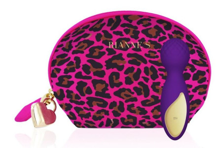 Фиолетовый вибратор Lovely Leopard - 12 см. 