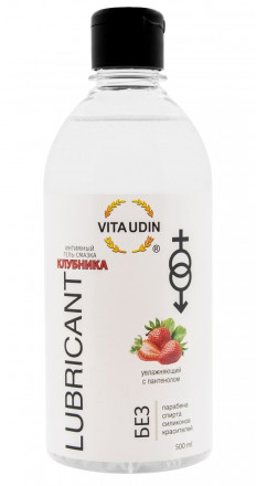 Интимный гель-смазка на водной основе VITA UDIN с ароматом клубники - 500 мл. 