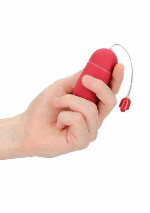 Красное гладкое виброяйцо Vibrating Egg - 8 см. 