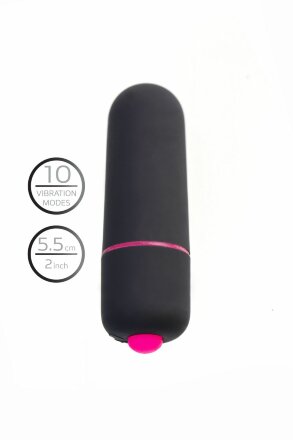 Черная вибропуля A-Toys Braz - 5,5 см. 