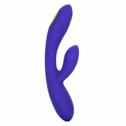 Фиолетовый вибратор с функцией электростимуляции Intimate E-Stimulator Dual Wand - 21,5 см. 
