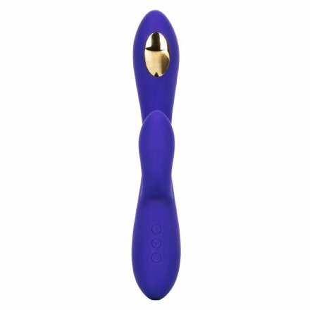 Фиолетовый вибратор с функцией электростимуляции Intimate E-Stimulator Dual Wand - 21,5 см. 