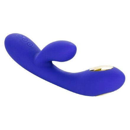 Фиолетовый вибратор с функцией электростимуляции Intimate E-Stimulator Dual Wand - 21,5 см. 