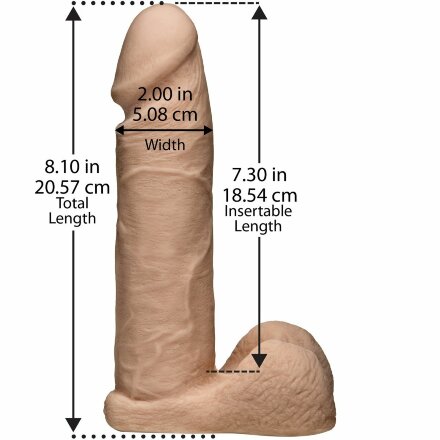 Ультрареалистичная насадка для трусиков Vac-U-Lock 8&quot; ULTRASKYN Cock - 20,57 см. 