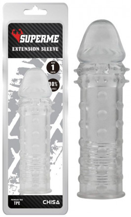 Прозрачная реалистичная насадка на пенис Extra Texture Sleeve - 16,2 см. 