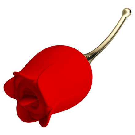 Красный клиторальный вибромассажёр Rose Lover 