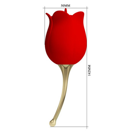 Красный клиторальный вибромассажёр Rose Lover 