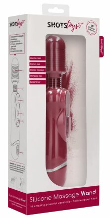 Красный универсальный массажер Silicone Massage Wand - 20 см. 