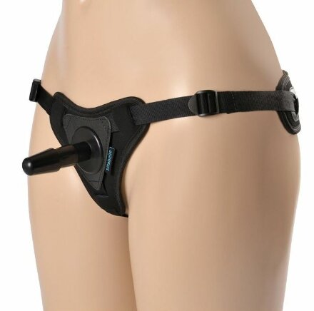 Черные трусики для страпона HARNESS Locker размера XS-M 