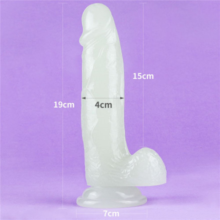 Прозрачный, светящийся в темноте фаллоимитатор Lumino Play Dildo - 19 см. 
