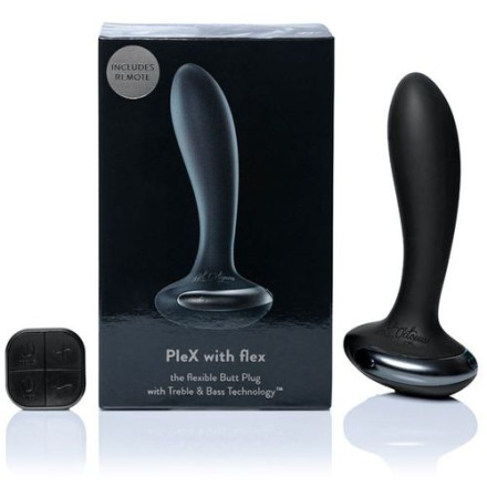 Черная вибропробка Plex with Flex - 14 см. 