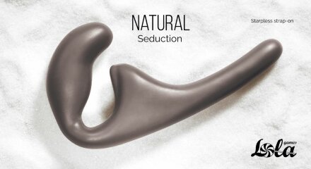 Черный безремневой страпон Seduction - 20,5 см. 