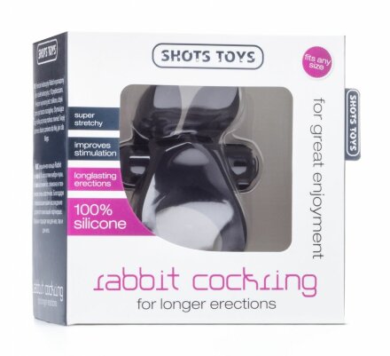 Черное эрекционное виброкольцо Rabbit Cockring 