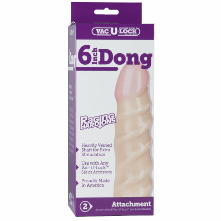 Рельефная насадка для трусиков Vac-U-Lock 6&quot; Raging hard-On Dong - 14,7 см. 