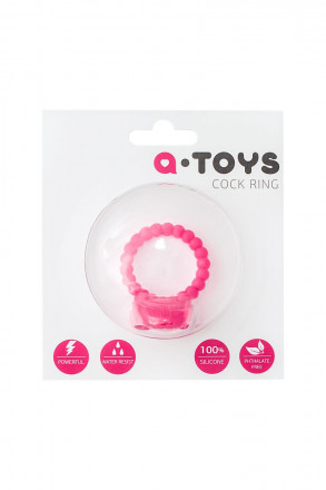 Розовое виброкольцо на пенис A-toys из силикона 