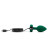 Зеленая анальная вибровтулка с кристаллом Vibrating Jewel Plug M/L - 10,5 см. 