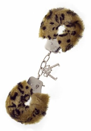 Леопардовые наручники METAL HANDCUFF WITH PLUSH LEOPARD 